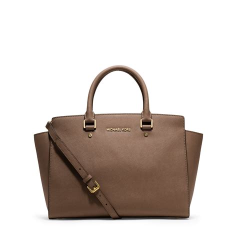 michael kors selma large satchel brown|michael kors selma saffiano.